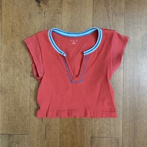 Out From Under UO Cropped Top in Orange/Blue trim Size M/L 🍊